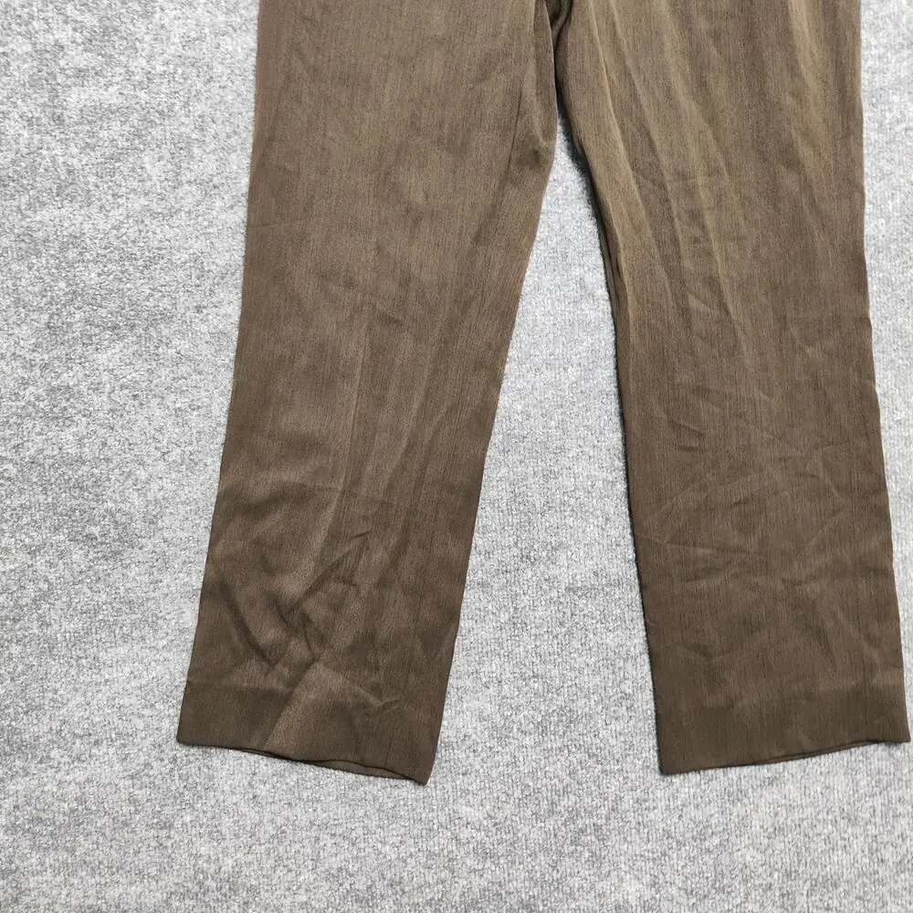 Apt. 9 Dress Pants Mens 29x30 Brown Microfiber Flat Front Straight Leg Office